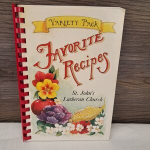 Variety Pack Favorite Recipes Cookbook VTG 2000 St John's Lutheran Lake City MN